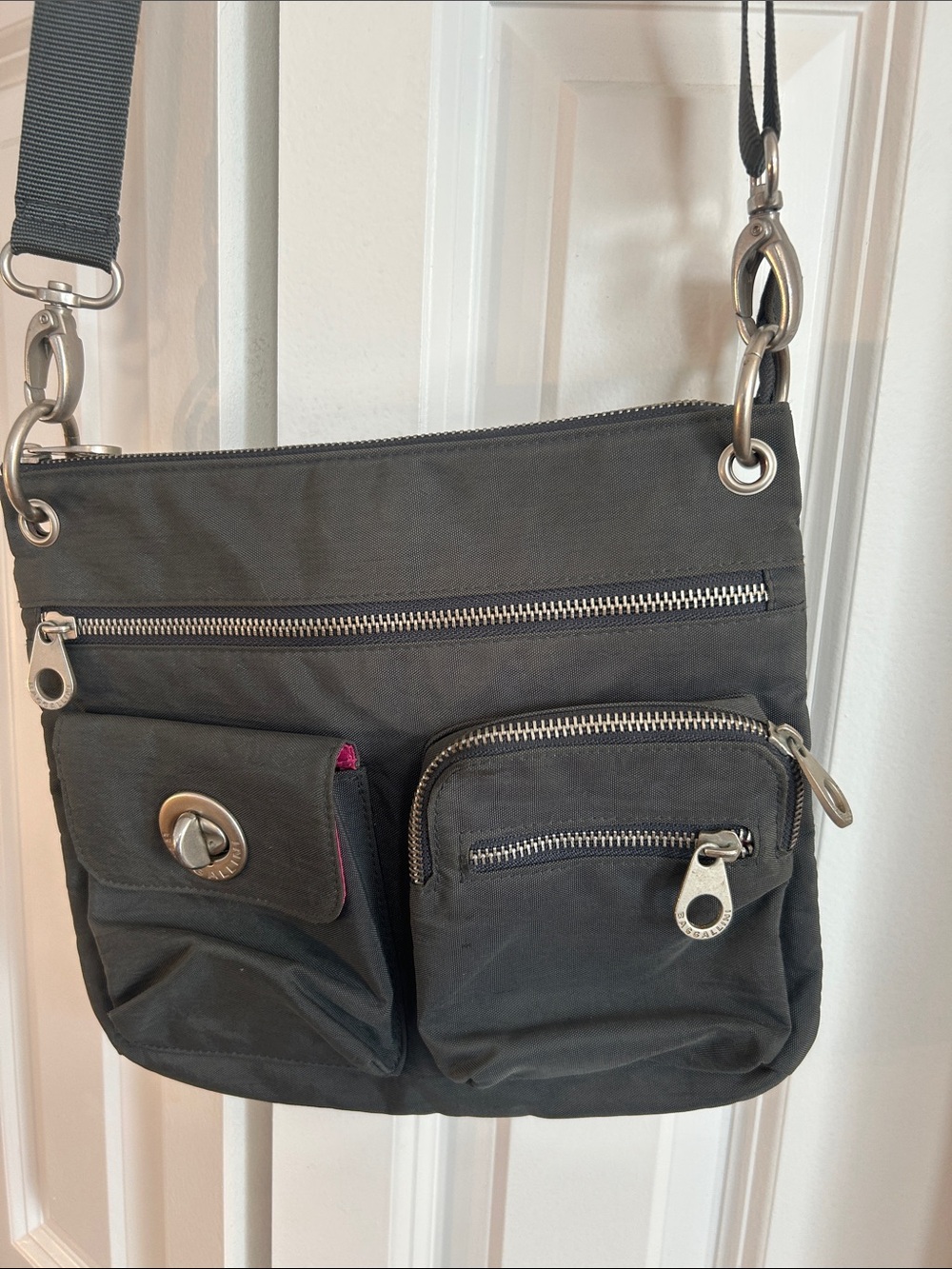 Baggallini Black Crossbody Bag with Silver Hardware